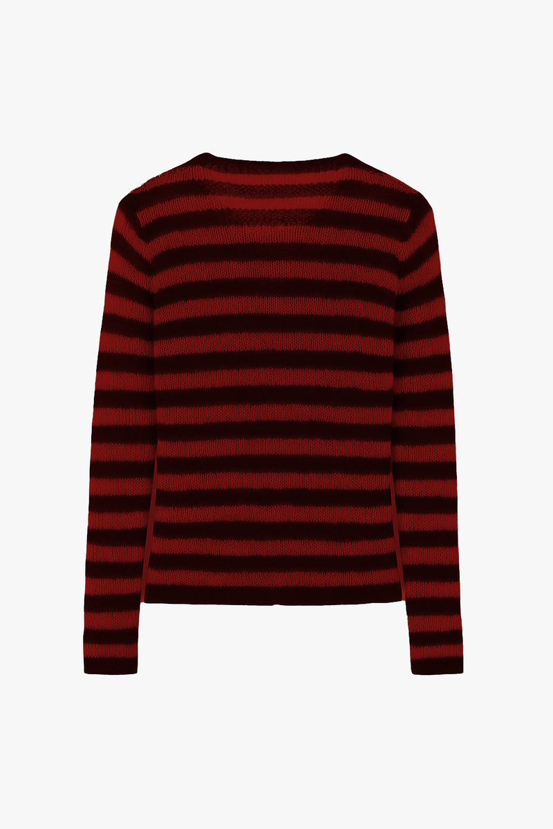 CLASSIC STRIPE NAVARRO JUMPER - BLACK & OXBLOOD