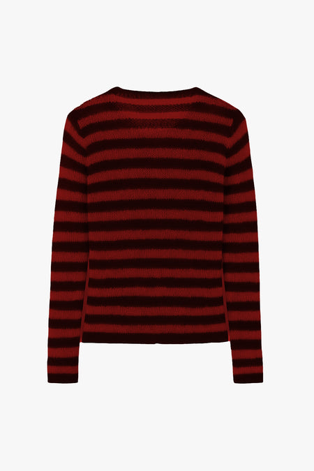 CLASSIC STRIPE NAVARRO JUMPER - BLACK & OXBLOOD