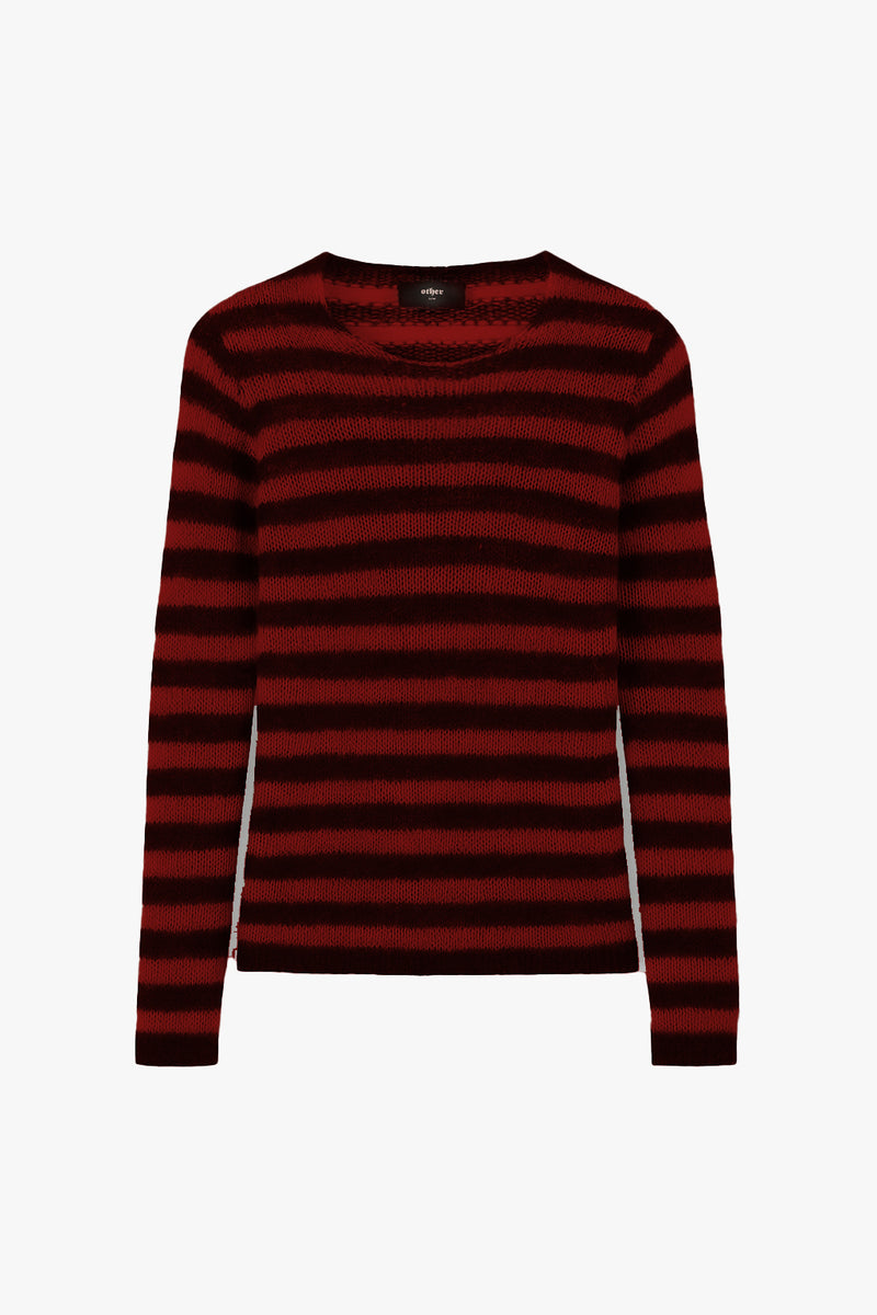 CLASSIC STRIPE NAVARRO JUMPER - BLACK & OXBLOOD