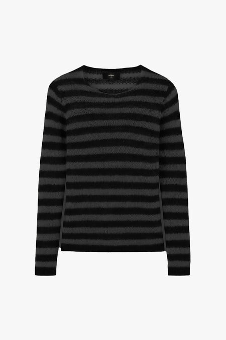 CLASSIC STRIPE NAVARRO JUMPER - BLACK & GUN METAL GREY