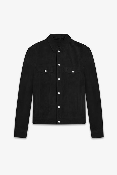 The Suede Trucker Jacket - Black
