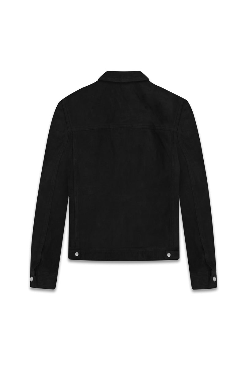 The Suede Trucker Jacket - Black