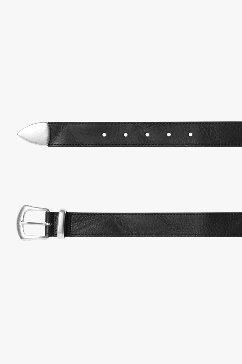 THIRTY WEST BELT - DISTRESSED BLACK LEATHER