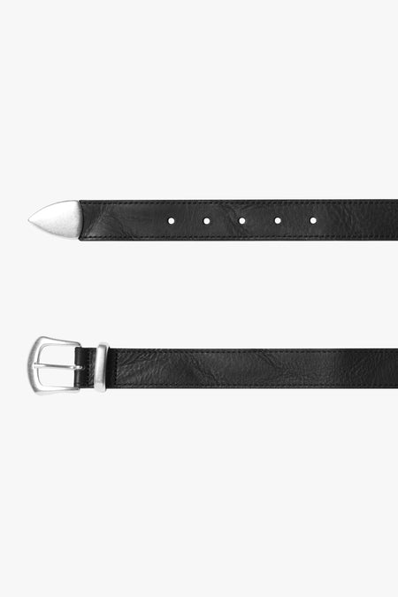 THIRTY WEST BELT - DISTRESSED BLACK LEATHER