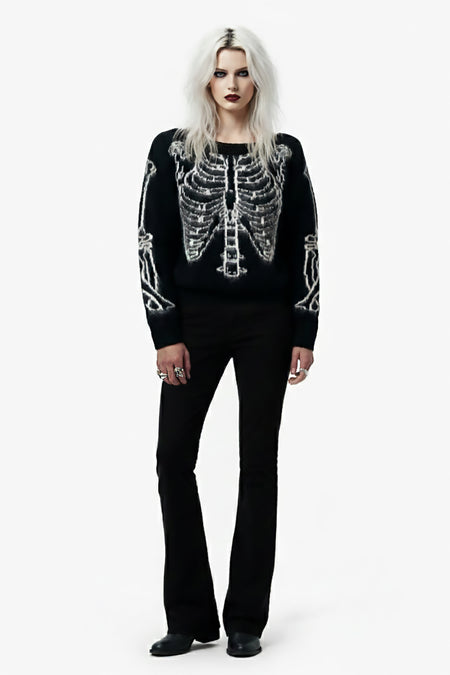 REVERSE SKELETON JUMPER - BLACK - WOMEN