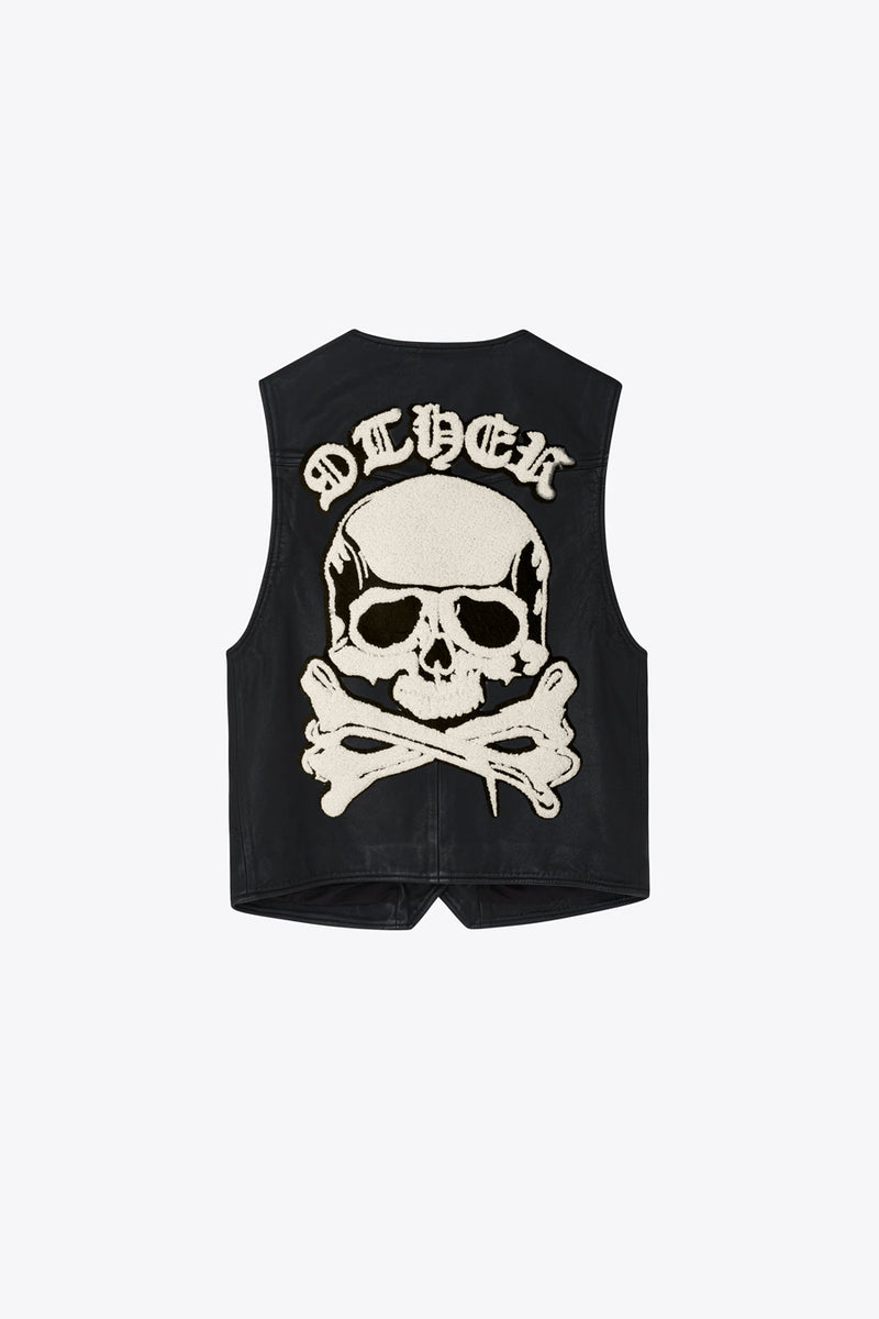 The Skull & Crossbones Patch Leather Cut