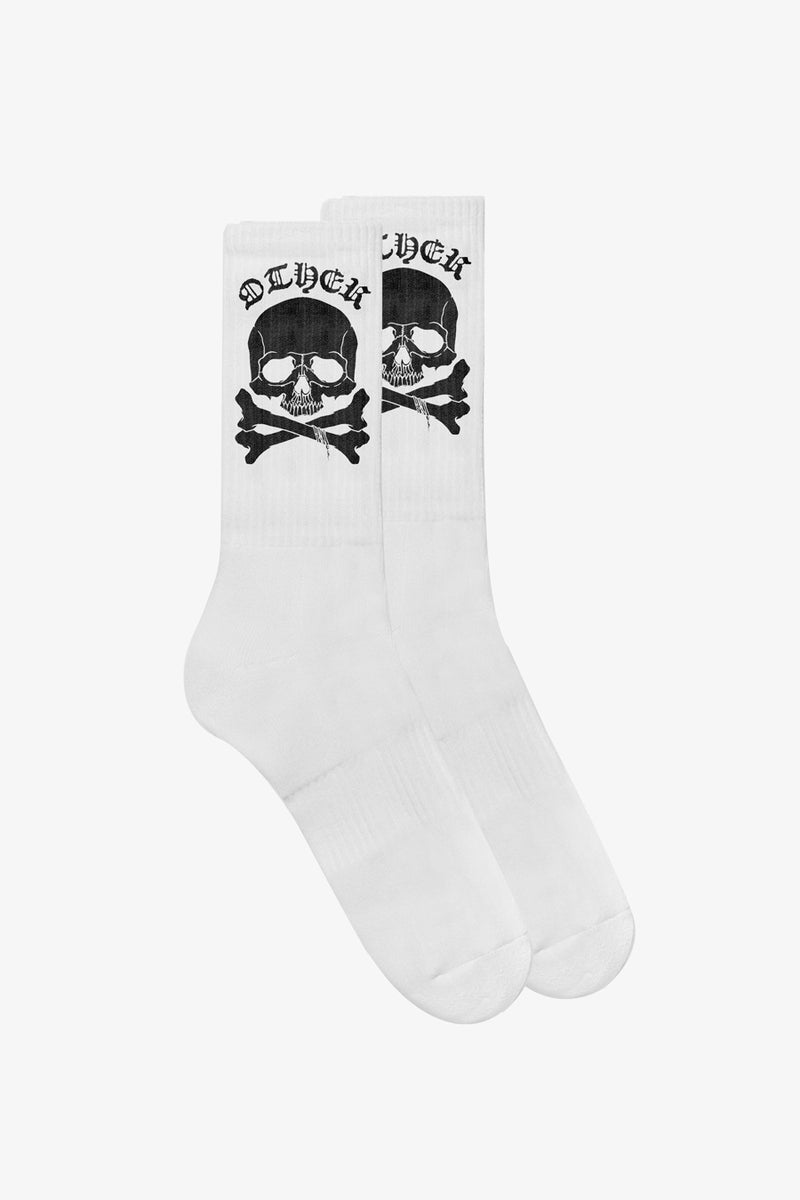 SKULL & CROSSBONES SOCKS  | WHITE