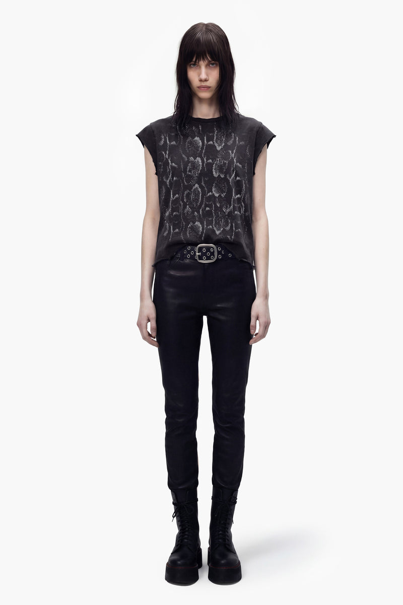 SNAKE ROCKER TEE - BLACK - WOMEN