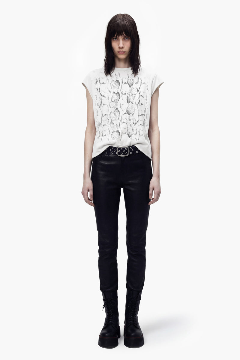 SNAKE ROCKER TEE - WHITE - WOMEN