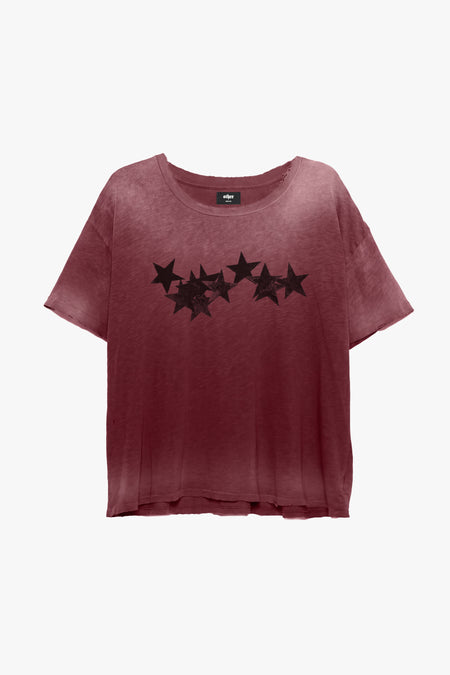 Stars Decay T Shirt - Aged Oxblood