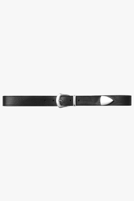 THIRTY WEST BELT - DISTRESSED BLACK LEATHER
