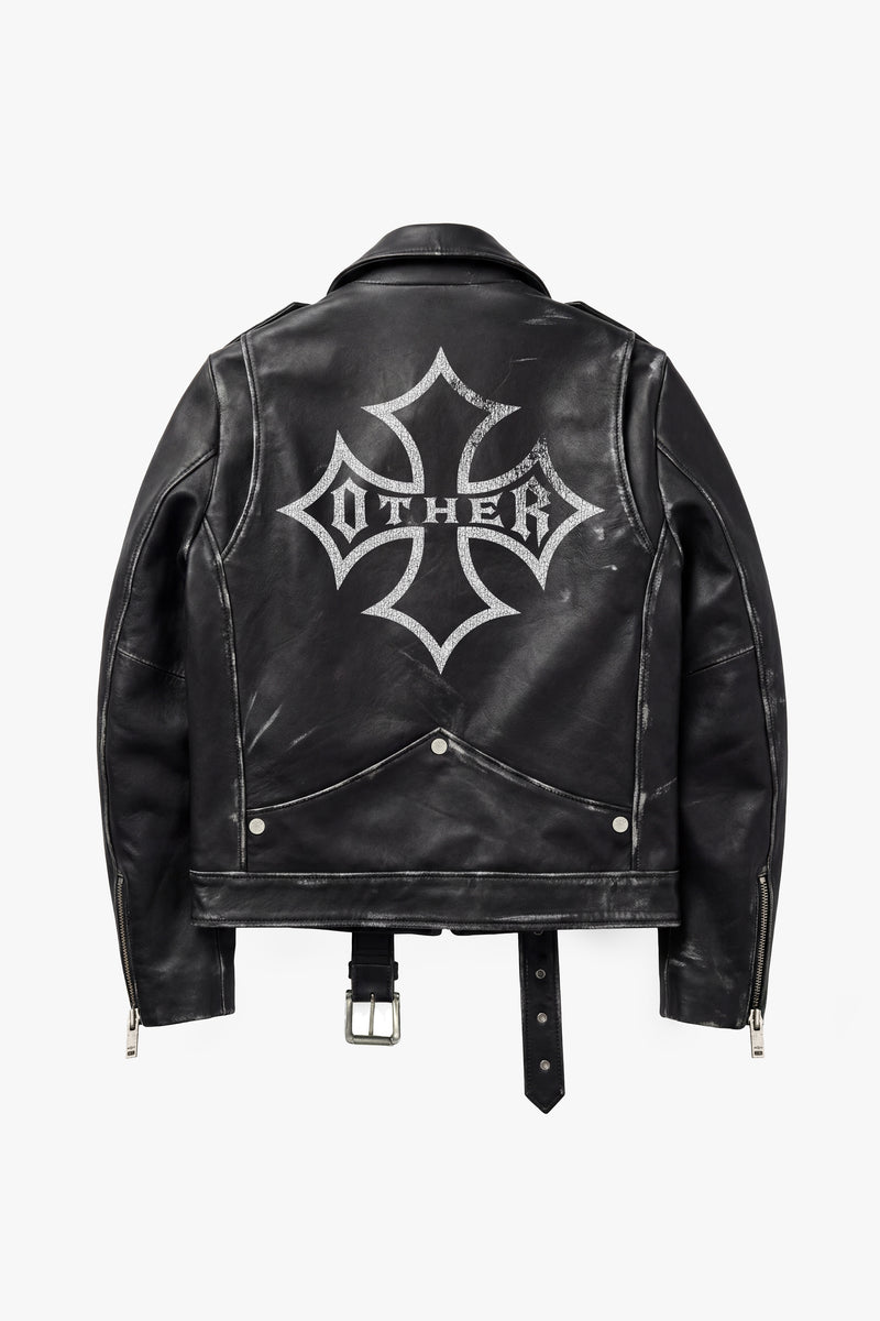 The Icon 315 Leather Biker Jacket - Black Erase