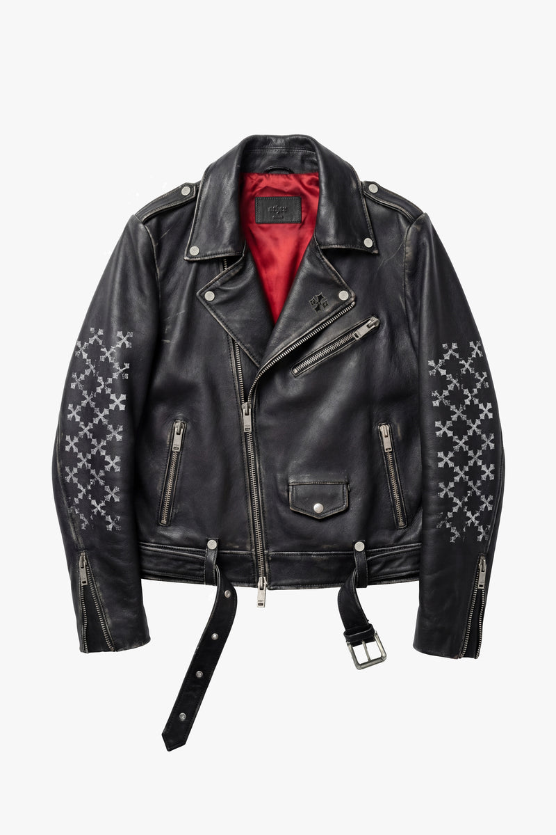 The Icon 315 Leather Biker Jacket - Black Erase