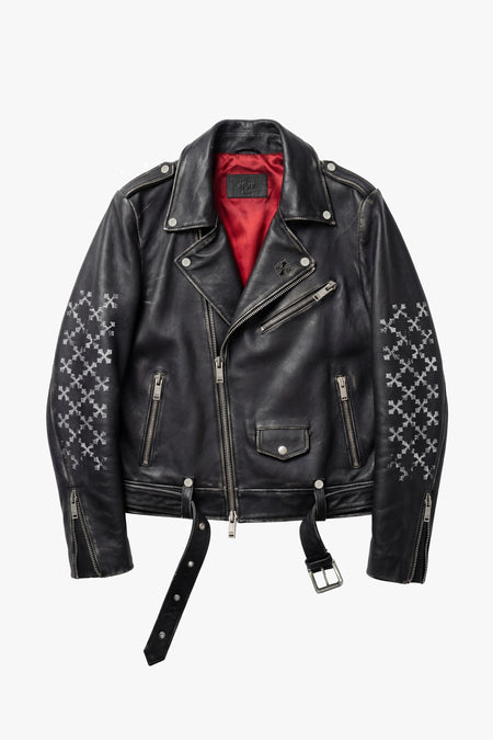 The Icon 315 Leather Biker Jacket - Black Erase
