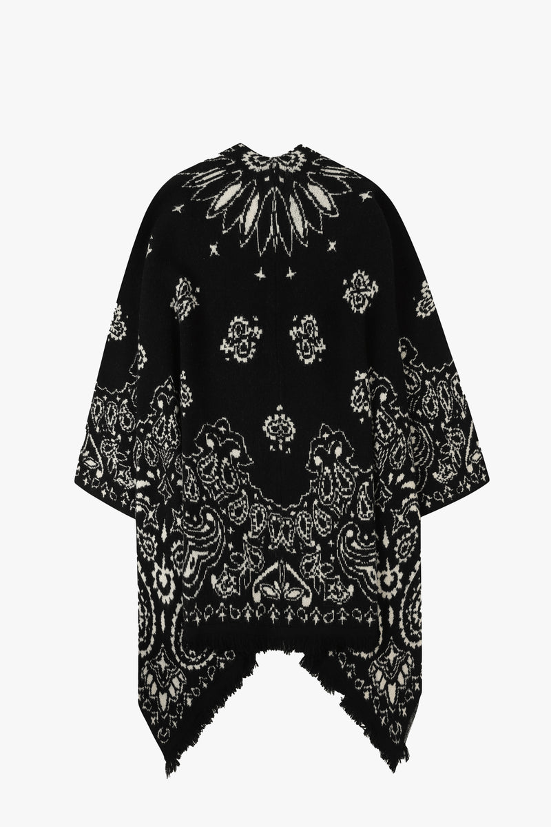 Western Bandana Poncho | Black