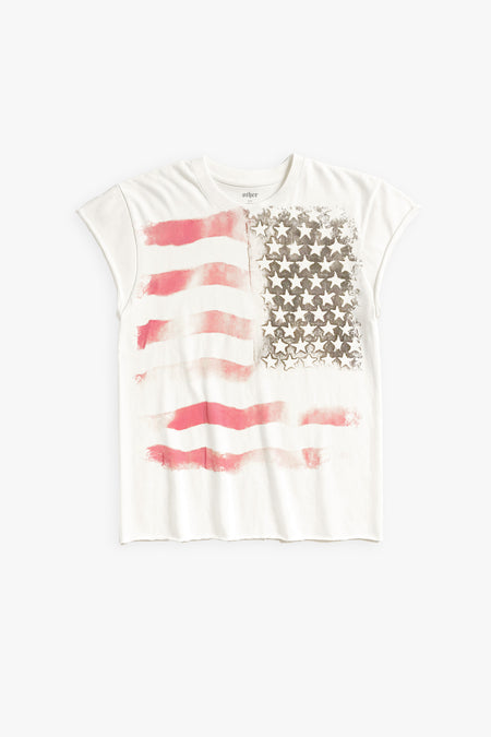 STARS & STRIPES ROCKER TEE - WHITE