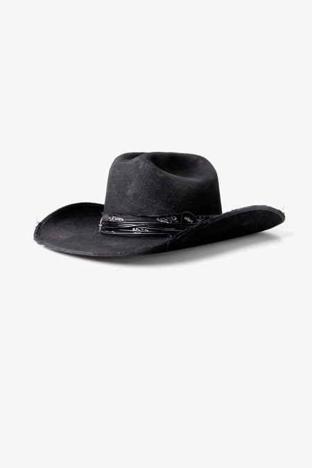 OUTLAW COWBOY HAT | HEAVY RELIC BLACK