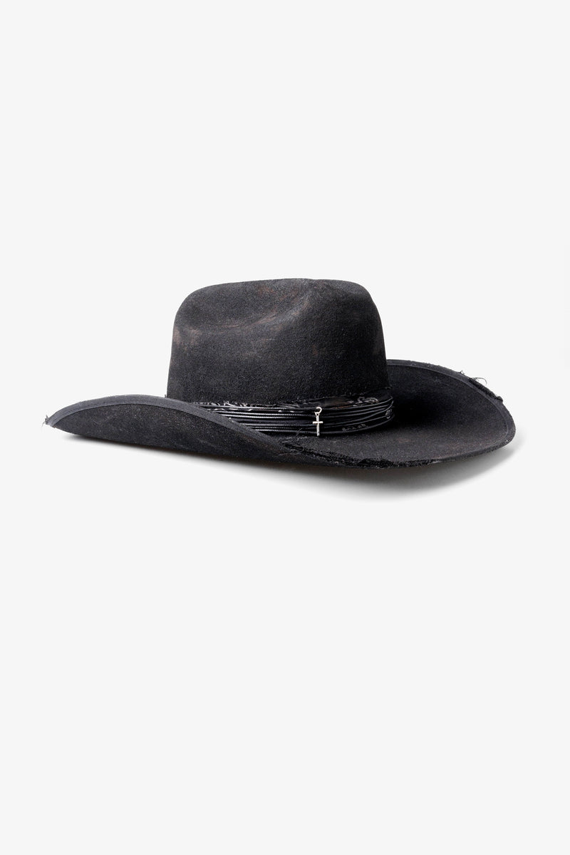 OUTLAW COWBOY HAT | HEAVY RELIC BLACK