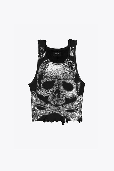 Skull & Crossbones Distressed Beater