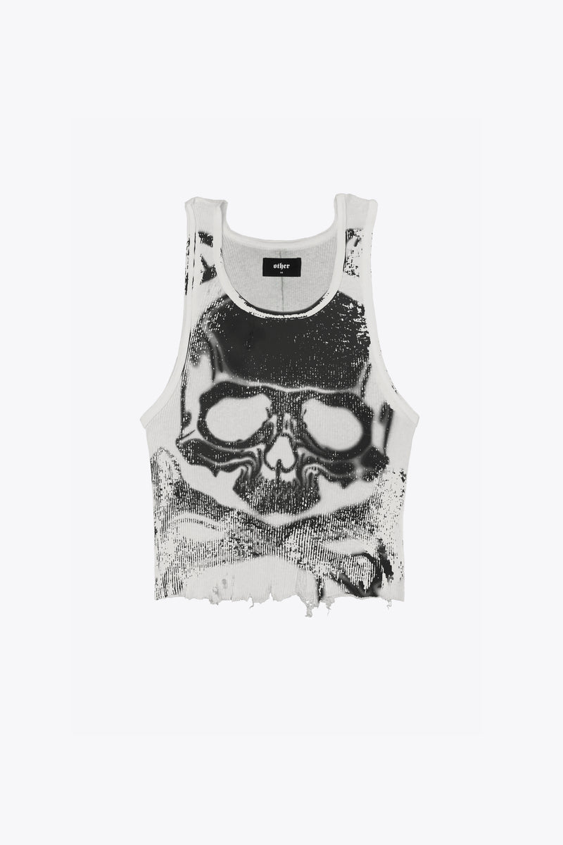 Skull & Crossbones Distressed Beater