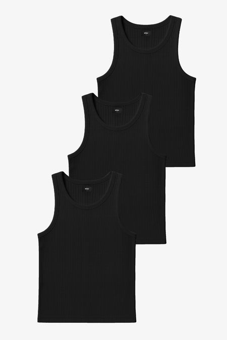 HEAVY RIB BEATER VEST BUNDLE - BLACK