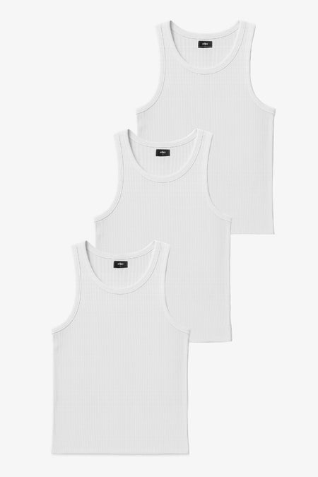 HEAVY RIB BEATER VEST BUNDLE - WHITE