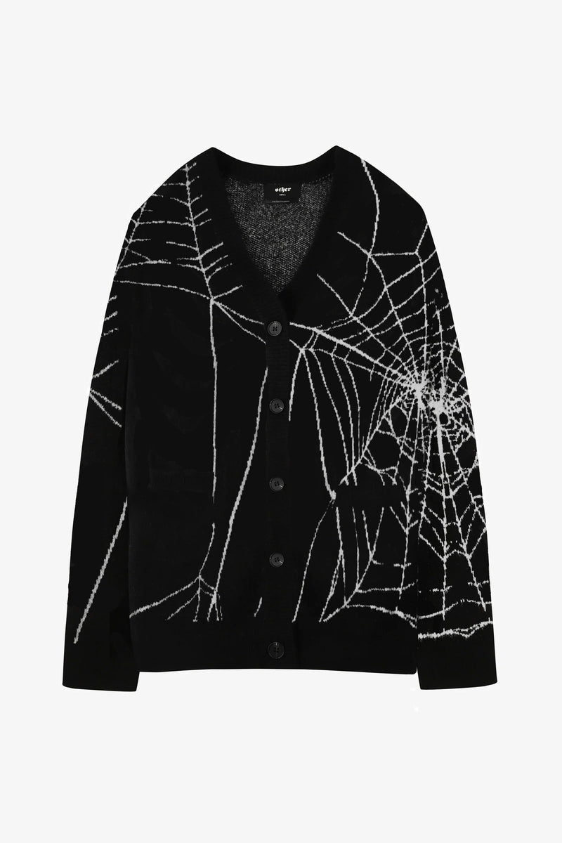 Oversized Web Cardigan