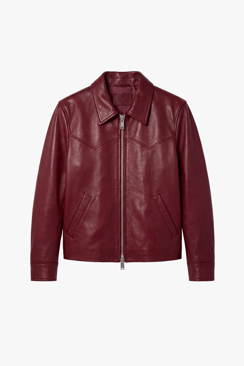 Western Leather Jacket - Oxblood