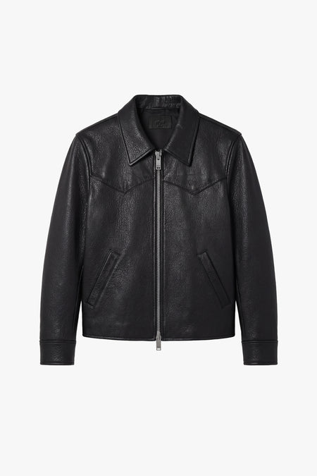 Western Leather Jacket - Black