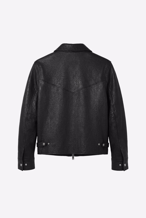 Western Leather Jacket - Black