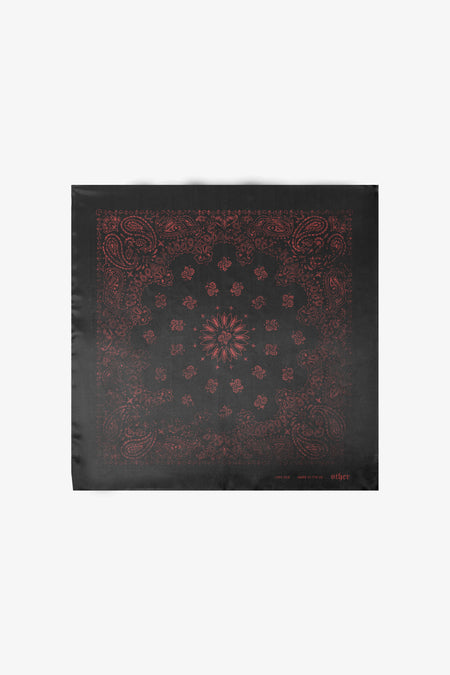 The Vintage Paisley Silk Bandana Chain | Vintage Black & Red