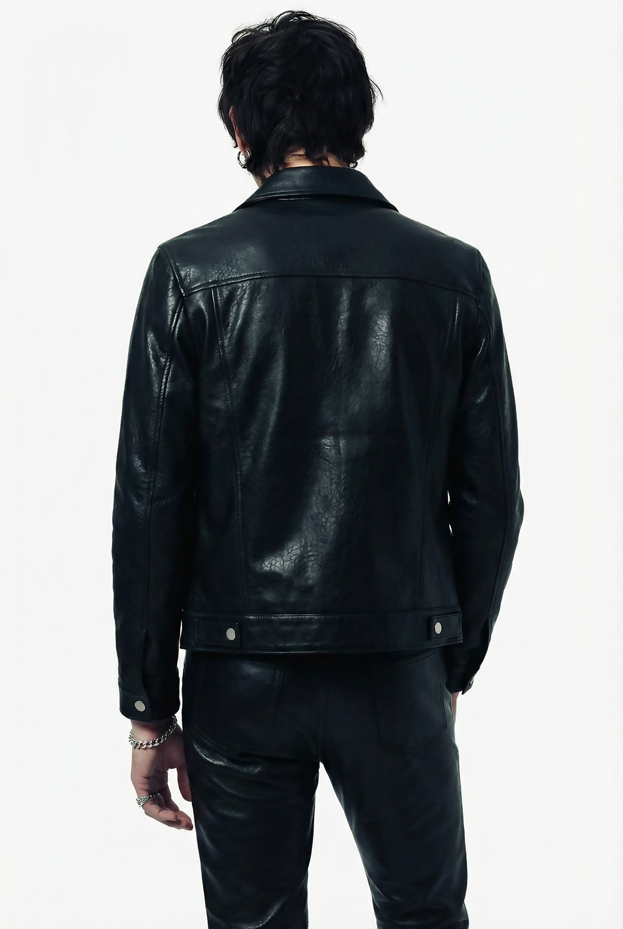 THE LEATHER TRUCKER JACKET - BLACK ‐ OTHER