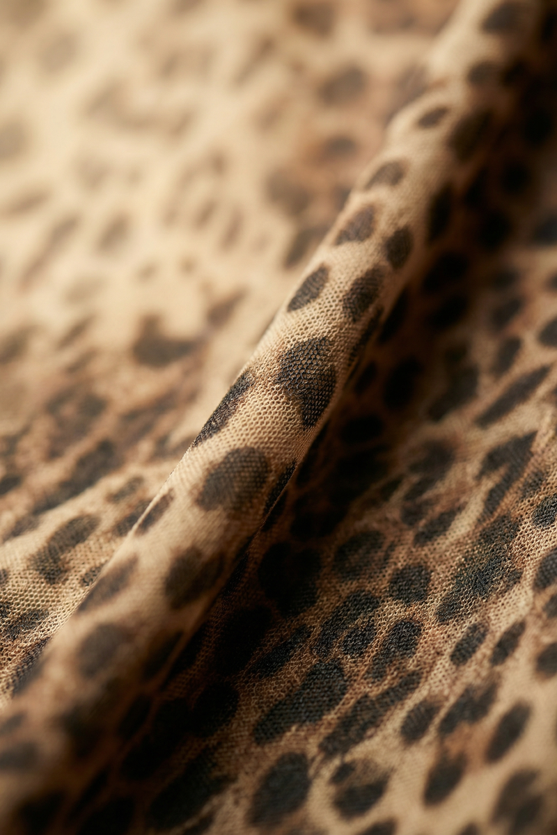 Leopard - Sheer Long Sleeve Shirt - Leopard