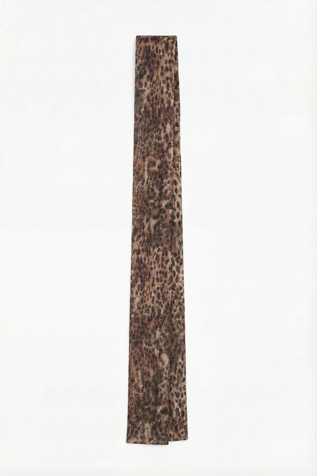 Leopard Skinny Chiffon Scarf - Leopard