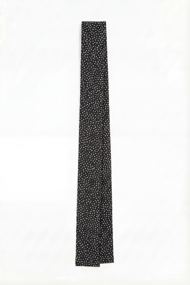 Scattered Dots chiffon Scarf - Black
