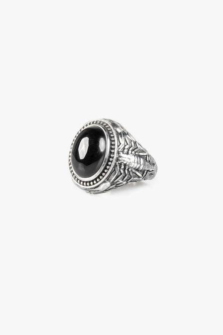 .925 Scorpion Stone Ring | Black