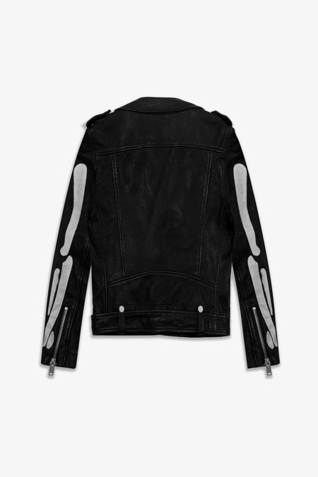 The Skeleton Deuce Biker Jacket -Vintage Black