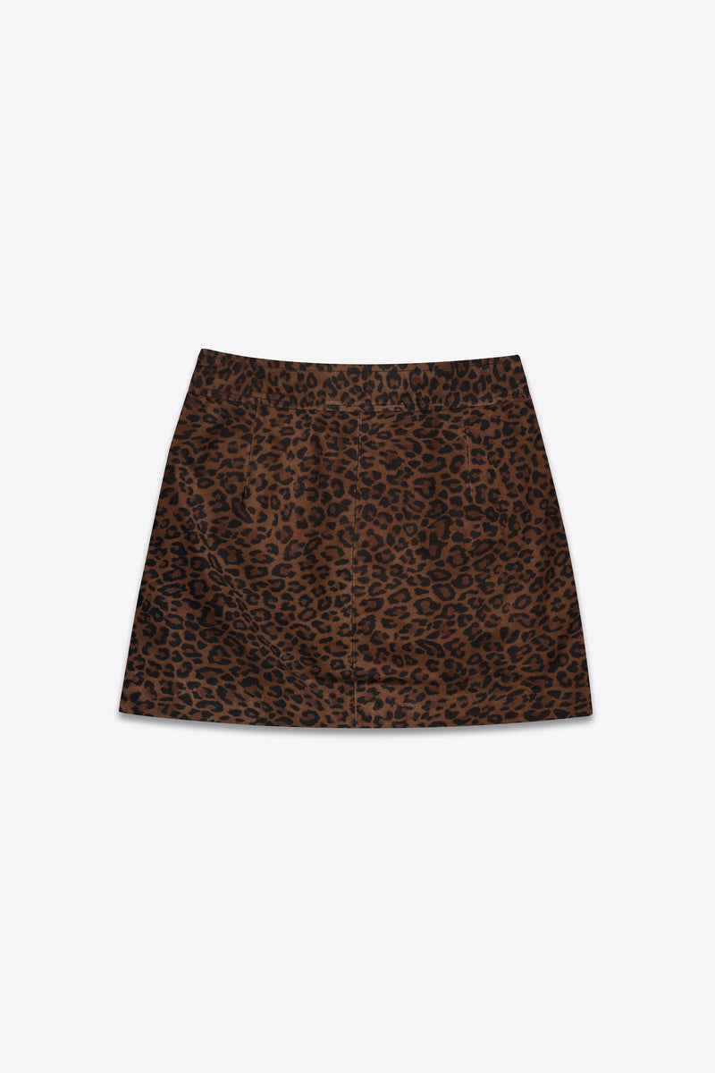 The Lita Zip Ultra Mini Skirt | Leopard Suede