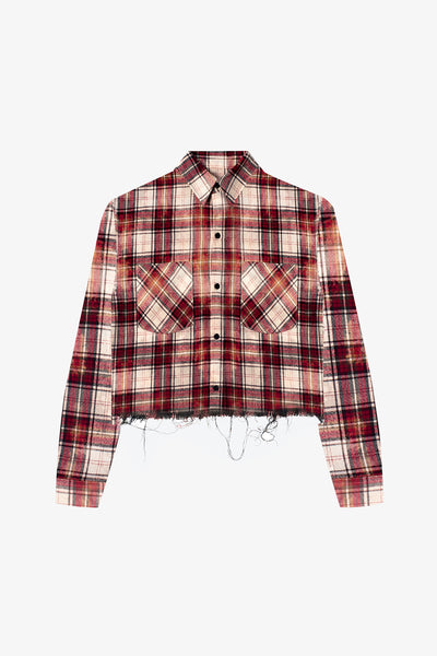 unbuttonedshop, Tops, Custom Dyed Embellished Cropped Flannel