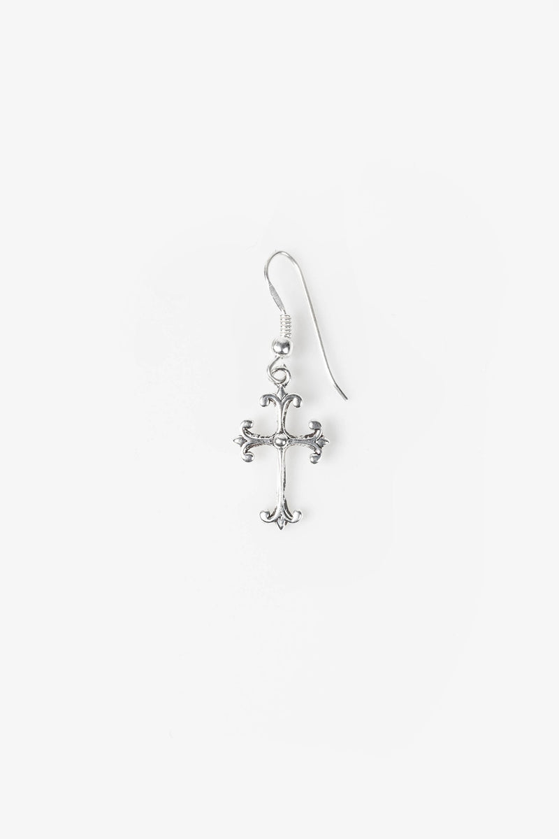 .925 Ornate Cross Earring
