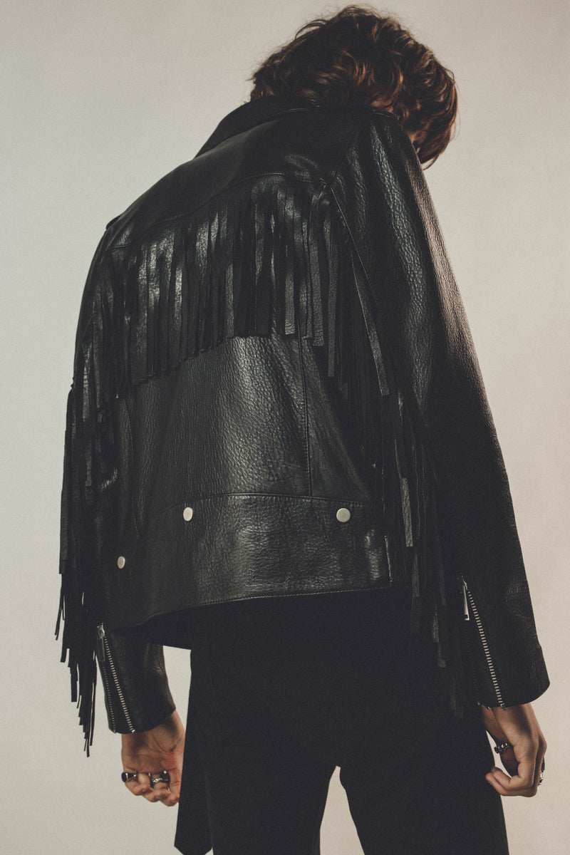 OUTLAW BIKER JACKET | BLACK LEATHER & OTHER