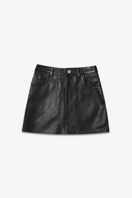 The Ultra Mini Skirt | Black Leather