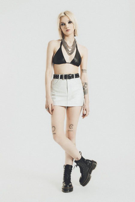 The Ultra Mini Skirt | Pearl Leather