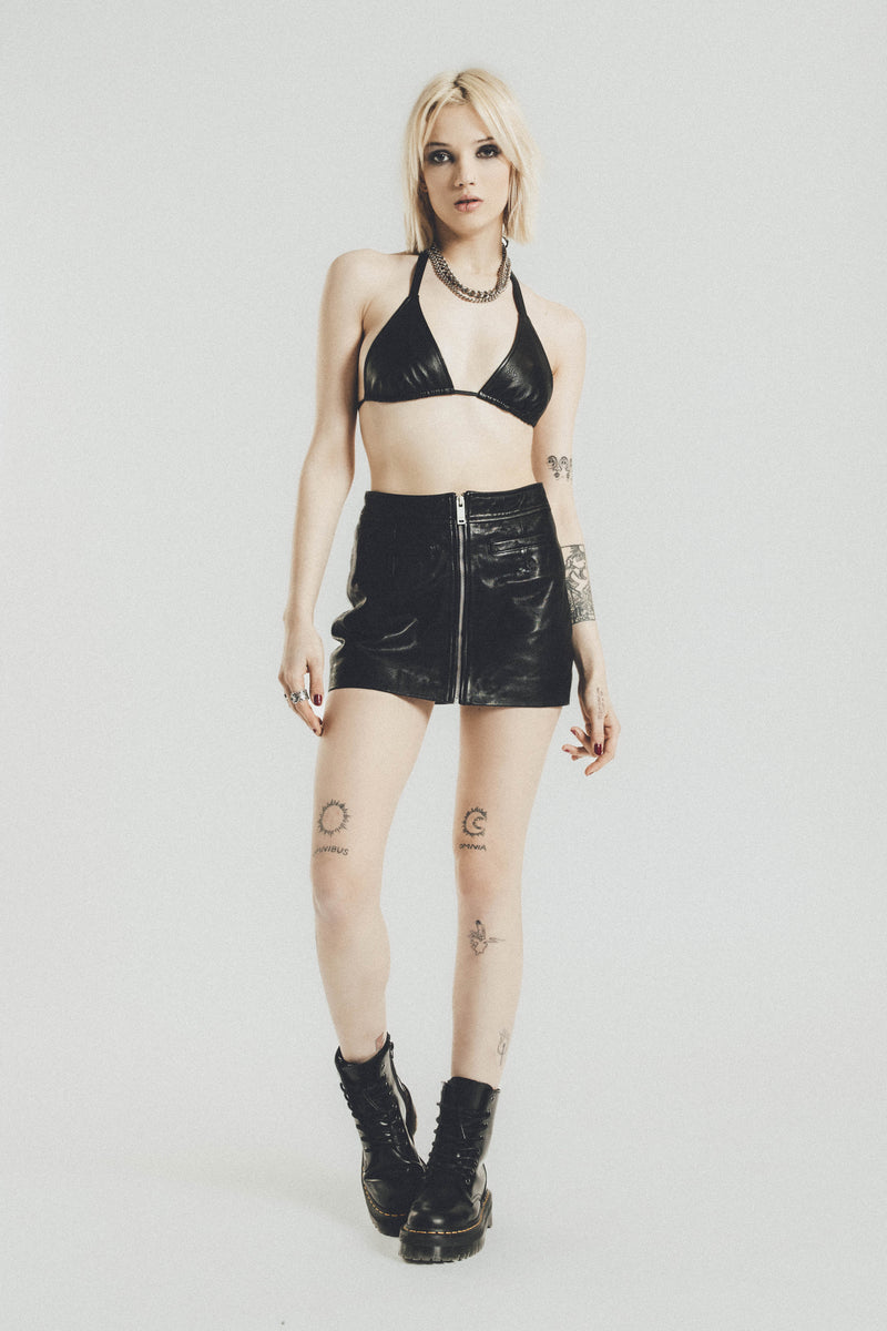 Leather Bra | Black