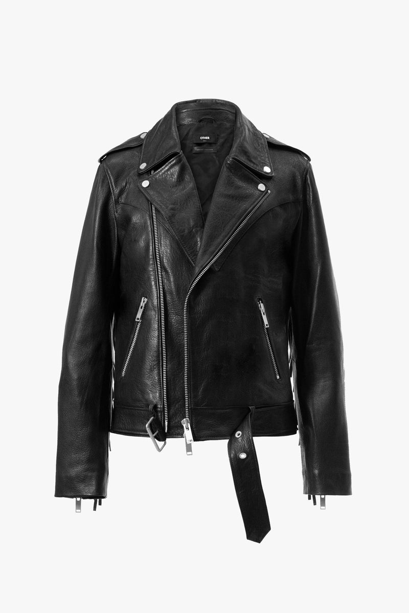 OUTLAW BIKER JACKET | BLACK LEATHER & OTHER