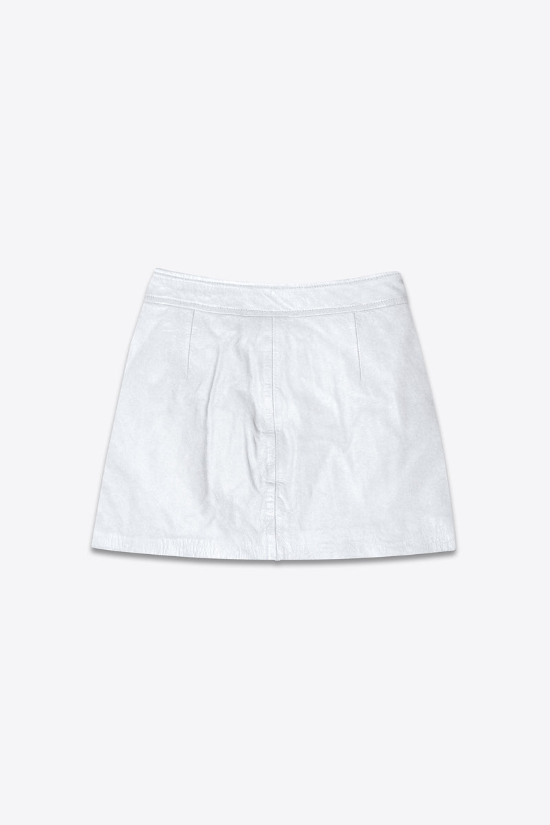 The Lita Zip Ultra Mini Skirt | Silver Leather