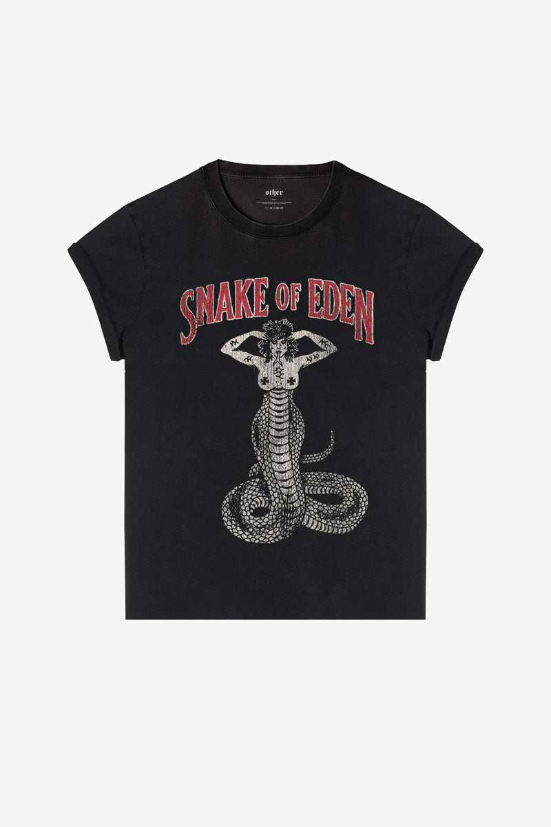Snake of Eden Rocker Tee | Vintage Black