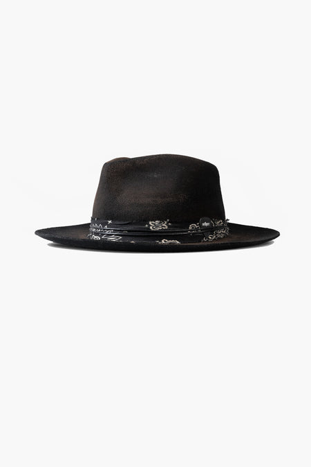 The Weiland Fedora Hat - Heavy Relic Black